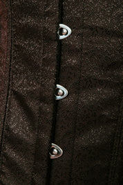 Großes schwarzes Korsett mit Blumenmuster aus Jacquard und Stahlstäbchen