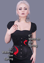 Black Classic Long Steel Boned Corset